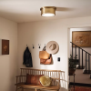  Designerski Średni Plafon Serca Szczotkowany Naturalny Mosiądz 2x E27 Elstead Lighting KL-SERCA-F-M-BNB 